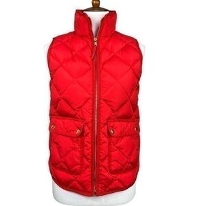 J. Crew Orange Red Excursion Quilted Puffer Vest